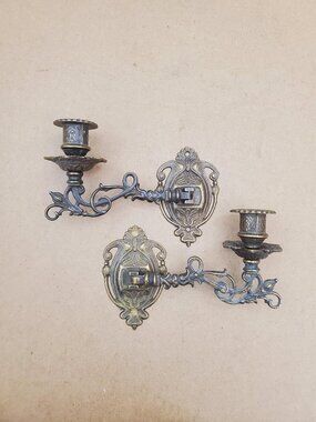 vintage Brass Wall Sconce Candle holder brass wall sconces candle sconces
